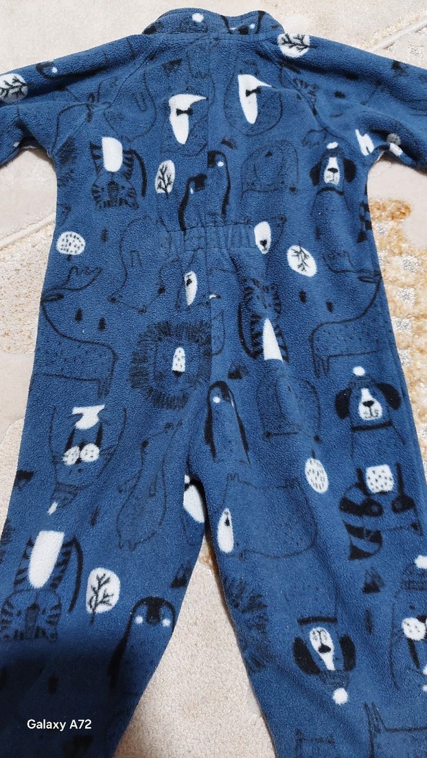 Koyu Mavi Desenli Bebek Tulumu - Görsel 4