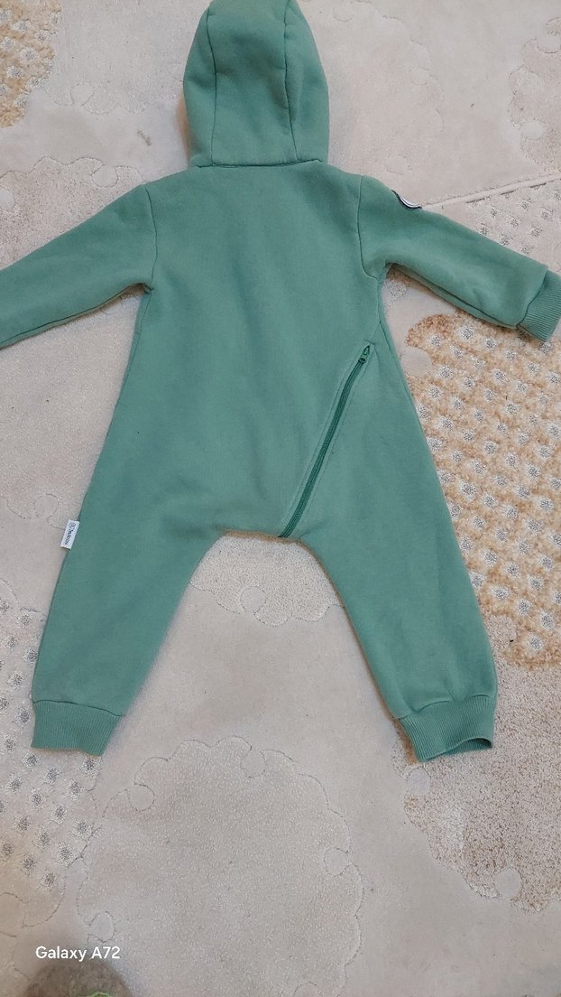 Kapüşonlu Fermuarlı Bebek Tulumu - Görsel 3