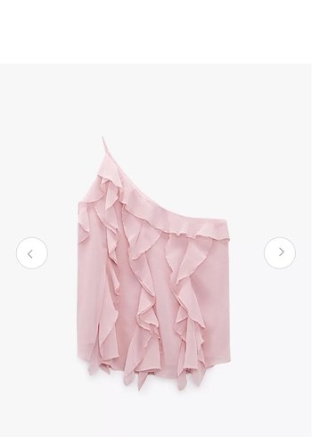 Zara Kadın Pembe Fırfırlı Tek Omuz Bluz