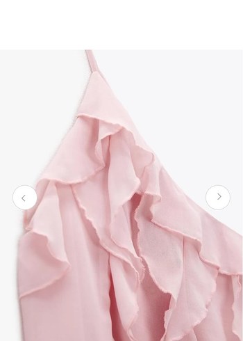 Zara Kadın Pembe Fırfırlı Tek Omuz Bluz - Görsel 3