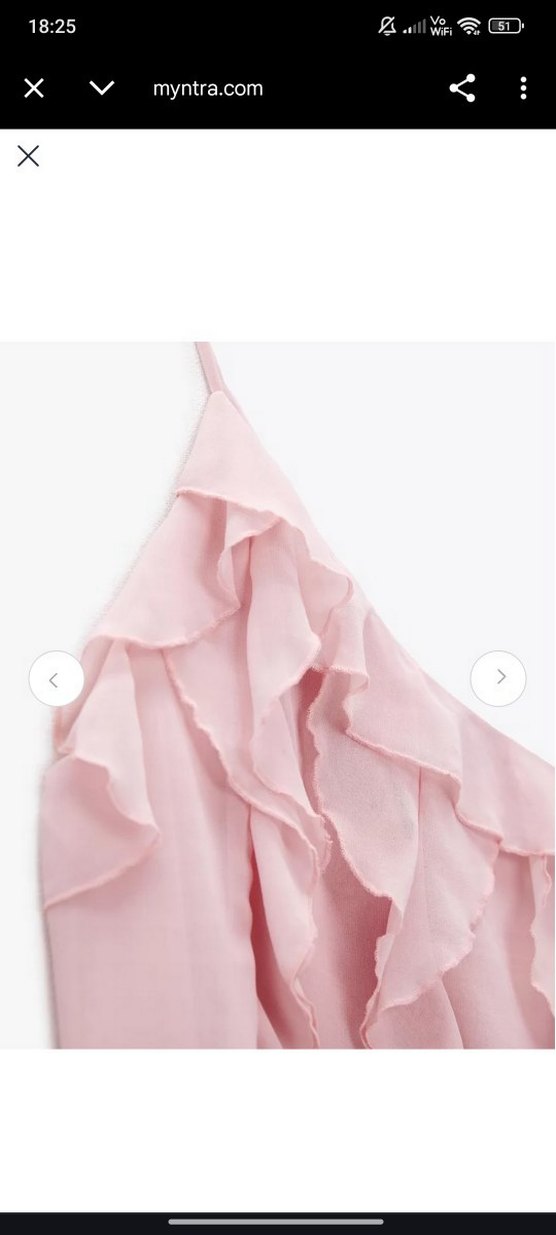 Zara Kadın Pembe Fırfırlı Tek Omuz Bluz - Görsel 3