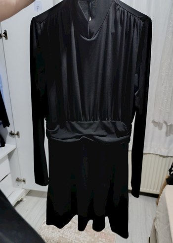 Siyah Uzun Kollu Mini Özel Gün Elbise - Görsel 6