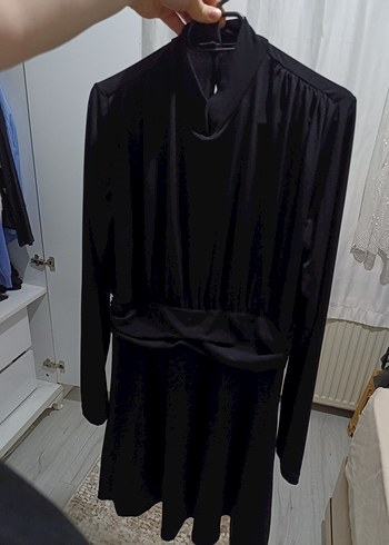 Siyah Uzun Kollu Mini Özel Gün Elbise - Görsel 7