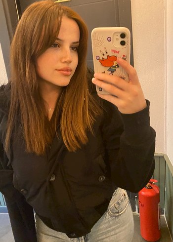 Siyah Kürklü Denim Şişme Yelek - Görsel 7