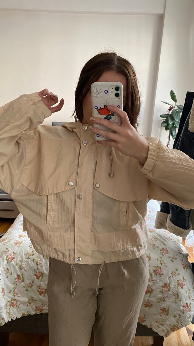 Krem tonlu yagmurluk - Görsel 5