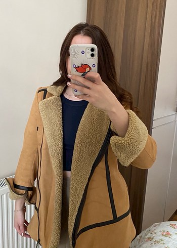 Süet Kadın Kısa Kürklü Ceket - Görsel 6