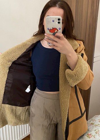 Süet Kadın Kısa Kürklü Ceket - Görsel 5