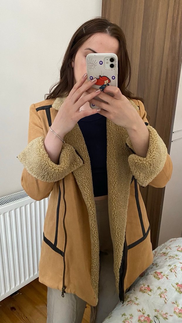 Süet Kadın Kısa Kürklü Ceket - Görsel 2