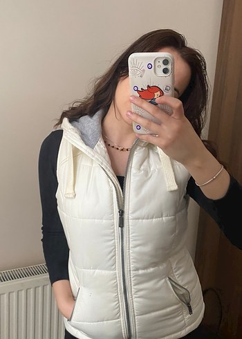 Beyaz Yüksek Yakalı Şişme Yelek - Görsel 3