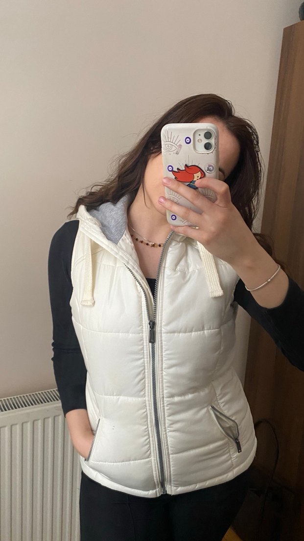 Beyaz Yüksek Yakalı Şişme Yelek - Görsel 3