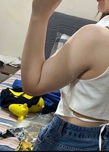 Düğmeli Beyaz Denim Kadın Yelek - Görsel 2