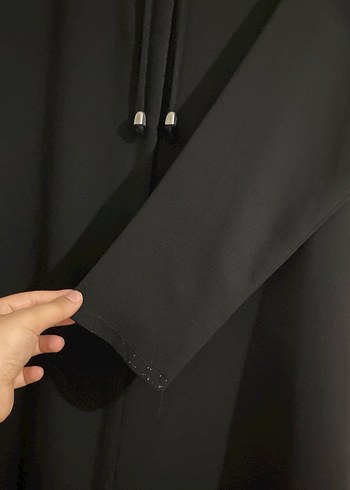 Düz siyah ferace - Görsel 5