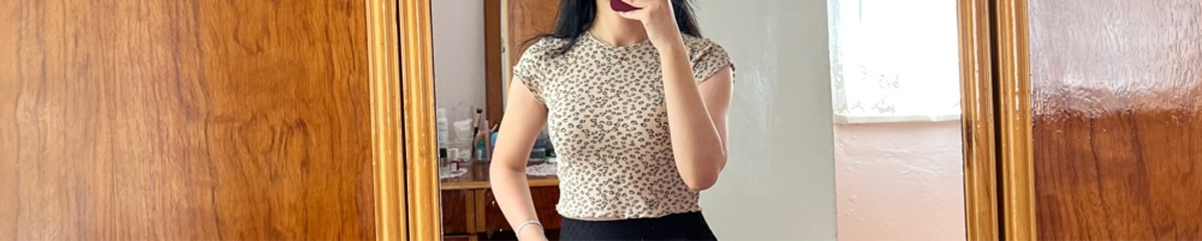 leopar crop tişört