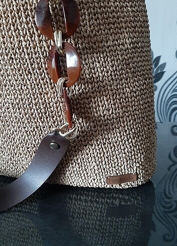 Beden camel Renk HASIR KOL ÇANTASI
