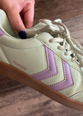 Hummel Lila Detaylı Yeşil Hummel Bağcıklı Spor Ayakkabı