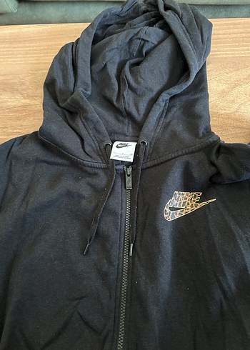 s Beden Nike Siyah Fermuarlı Kapüşonlu Sweatshirt