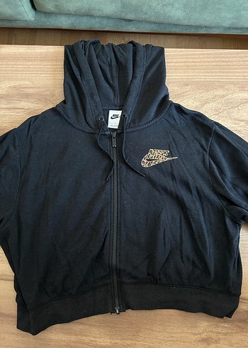 Nike Siyah Fermuarlı Kapüşonlu Sweatshirt