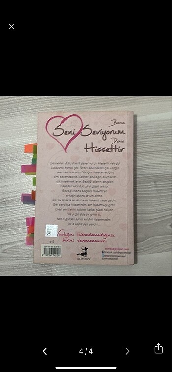 Beden Renk Bana seni seviyorum deme hissettir kitap