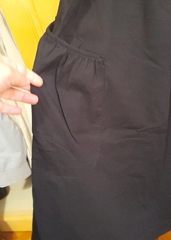  Beden siyah Renk Siyah Cep Detaylı Mutfak Önlüğü