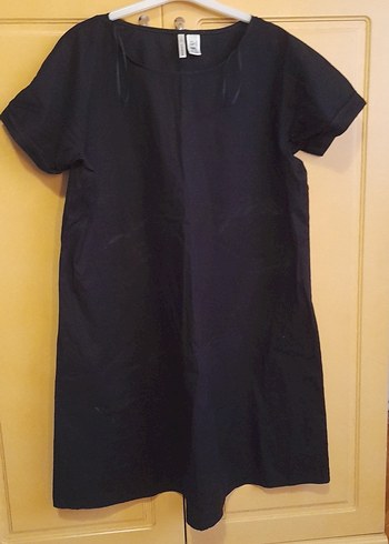 Siyah Kısa Kollu Hamile Midi Tunik