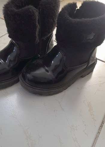 Siyah Kürklü Kız Çocuk Goth Botları