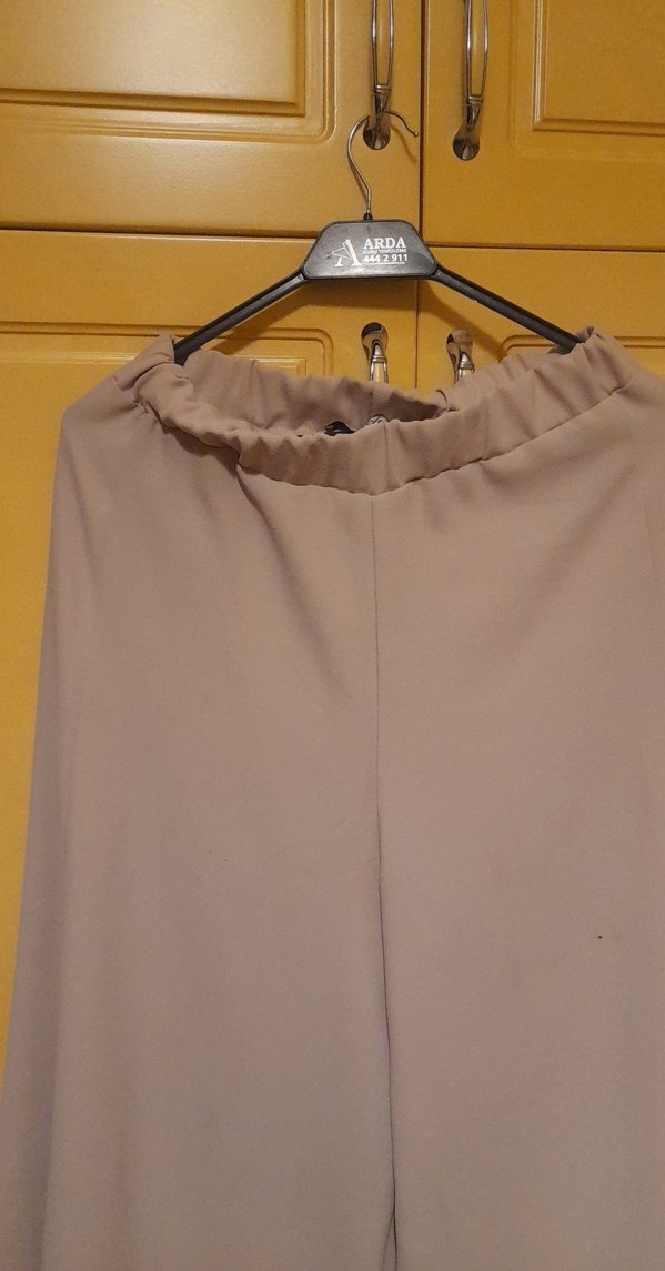 Bej Drapeli Uzun Hamile Eteği - Görsel 5