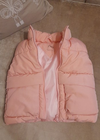 Kız Çocuk Pembe Fermuarlı Yelek - Görsel 2