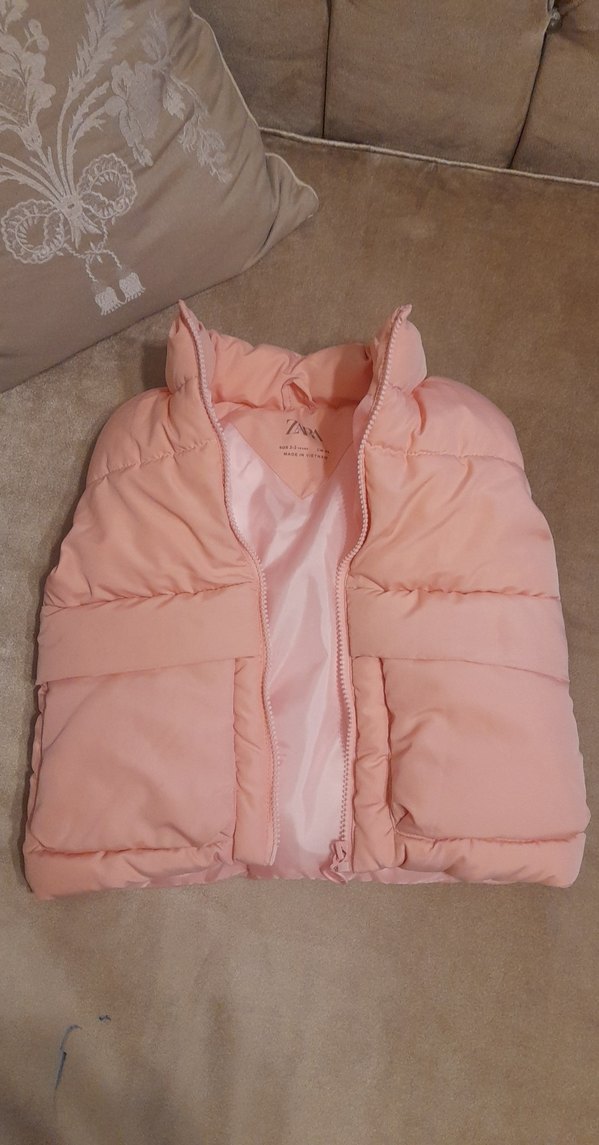 Kız Çocuk Pembe Fermuarlı Yelek - Görsel 2