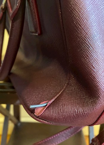 Mor Deri Prada Kadın Çanta - Görsel 5