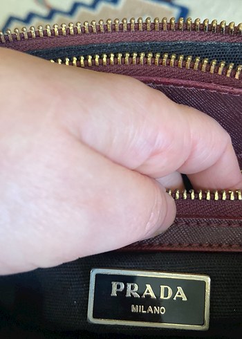 Mor Deri Prada Kadın Çanta - Görsel 10