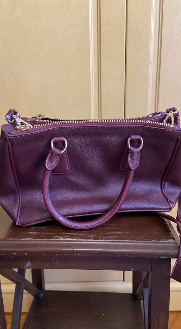 Mor Deri Prada Kadın Çanta - Görsel 3