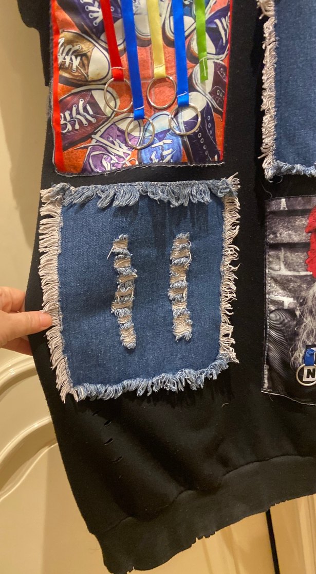 Kadın Çok Renkli Uzun Denim elbıse - Görsel 3