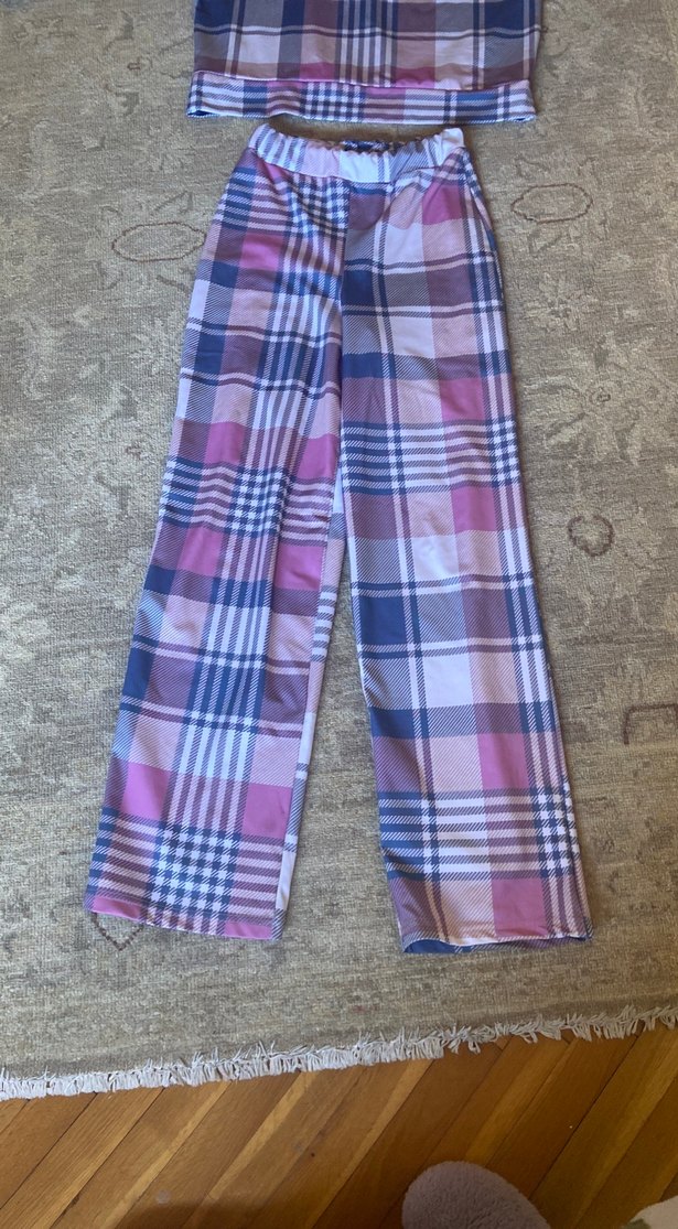 Pembe Bağlama Desenli Hamile Pijama Takımı - Görsel 2