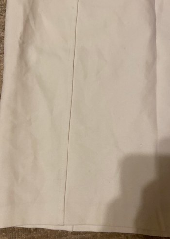 Beyaz Midi Kemerli Kalem Etek - Görsel 2