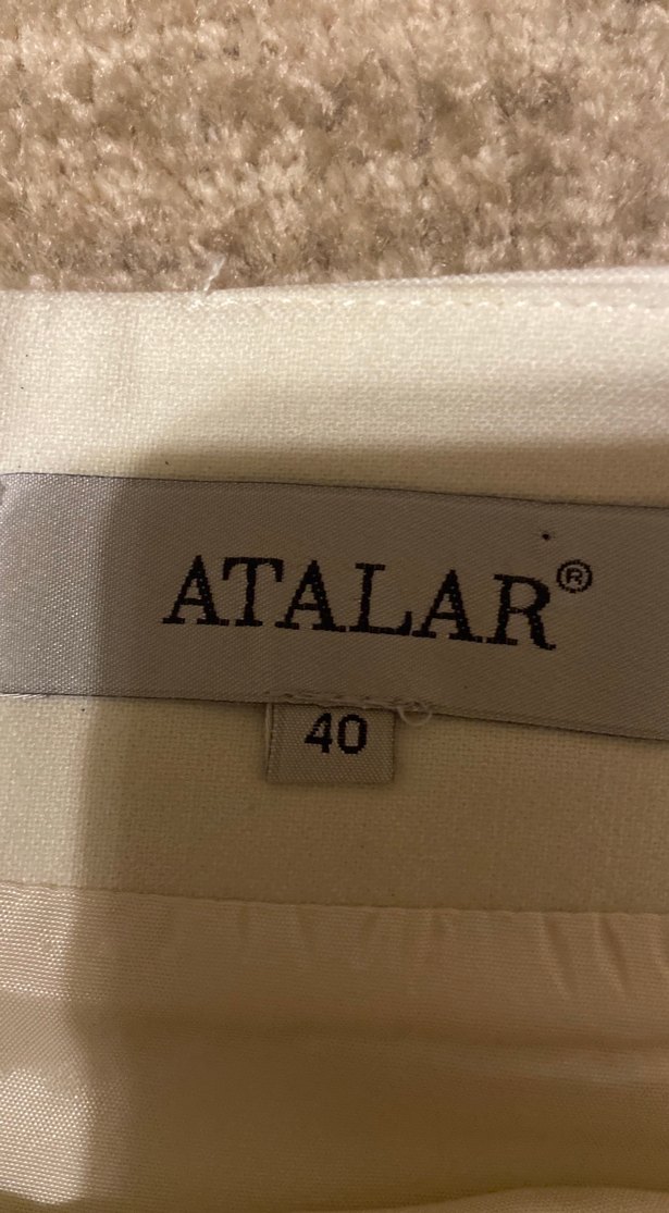 Beyaz Midi Kemerli Kalem Etek - Görsel 4