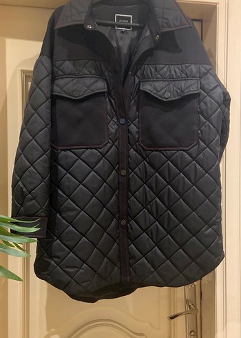 Düğmeli Siyah Deri Kadın Ceket - Görsel 2