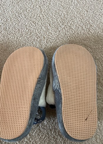 Kızlar için Gri Nakışlı Sıcak Terlik - Görsel 6