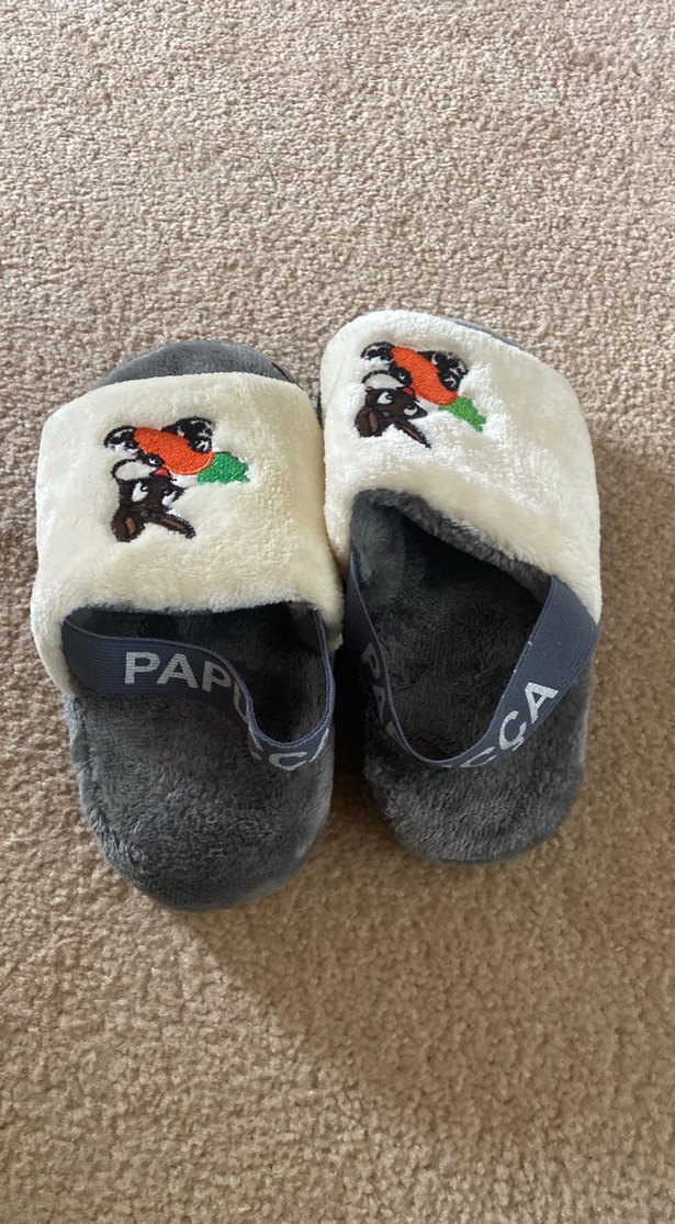 Kızlar için Gri Nakışlı Sıcak Terlik - Görsel 4