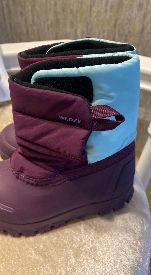 Kız Çocuk Mor Kauçuk Botlar Velcro - Görsel 2