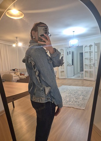 s Beden gri Renk Gri Kadın Denim Ceket