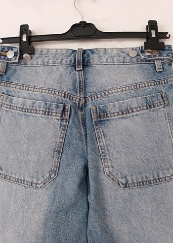 34 Beden mavi Renk Kadın Gri Mavi Bol Kesim Midi Boy Kot Pantolon