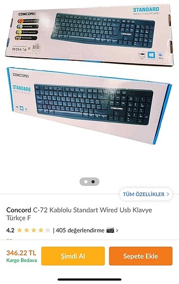 Concord Kablolu f klavye