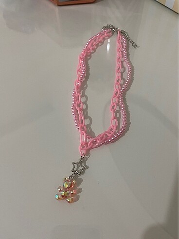 Pandora Pembe Teddy kolye
