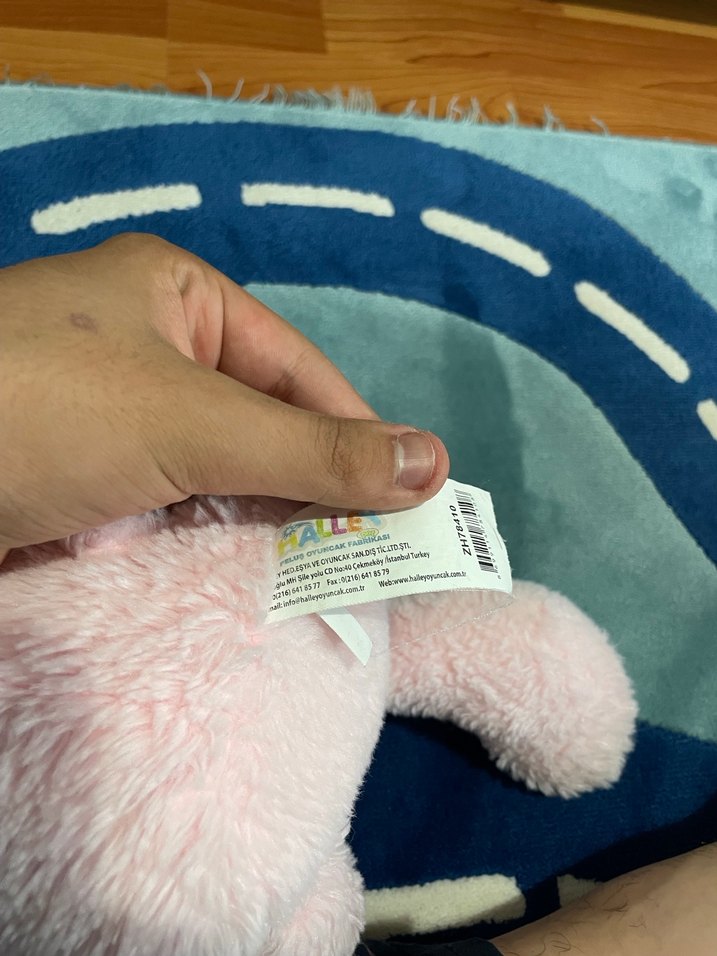 Pembe peluş fil oyuncak - Görsel 2