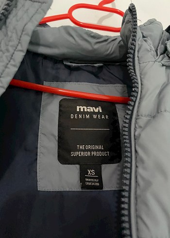 Gri Kapüşonlu Fermuarlı Erkek Yelek MAVİ ORJİNAL - Görsel 2