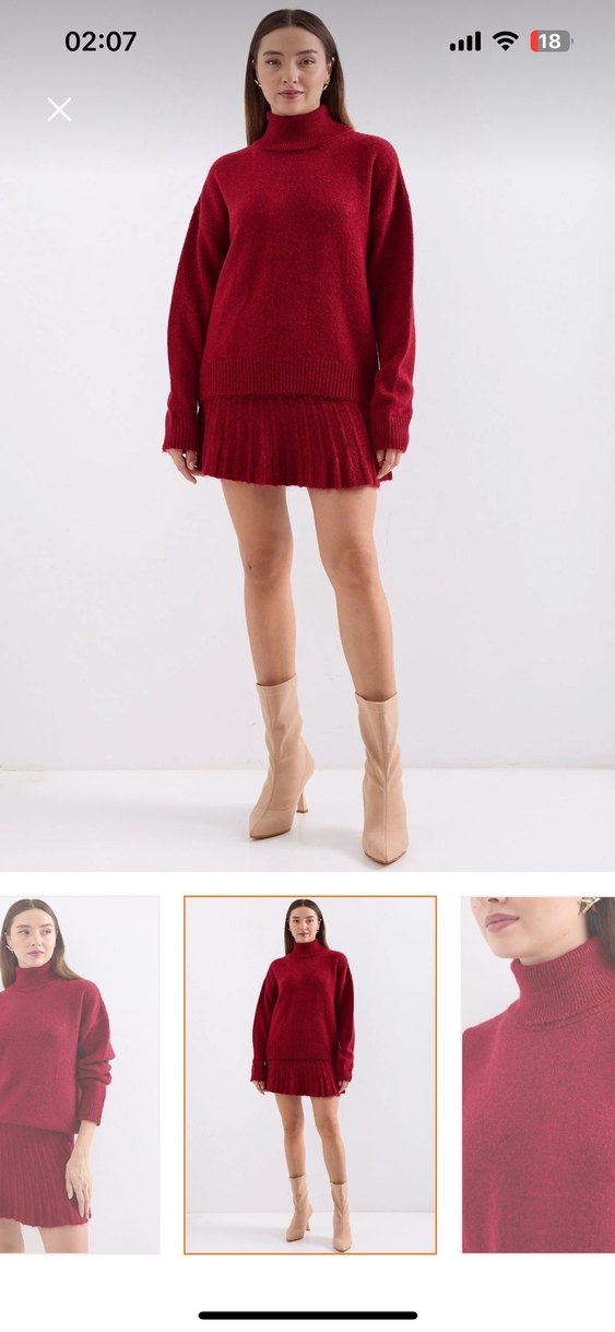 Bej Süet Mini Etek - Görsel 3