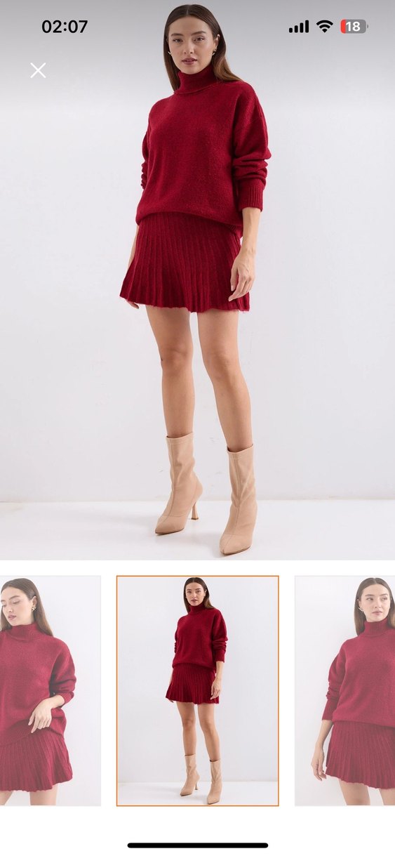 Bej Süet Mini Etek - Görsel 5