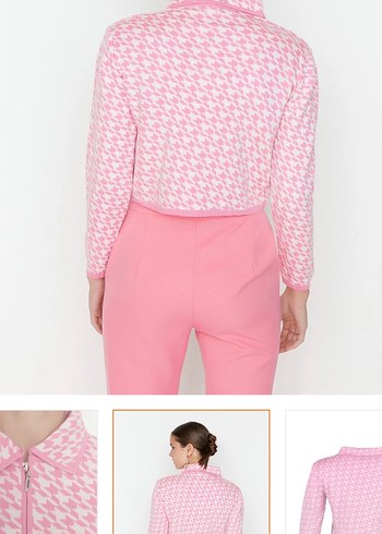 Pembe Fermuarlı Kız Sweatshirt - Görsel 5