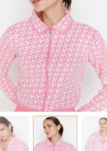 Pembe Fermuarlı Kız Sweatshirt - Görsel 2
