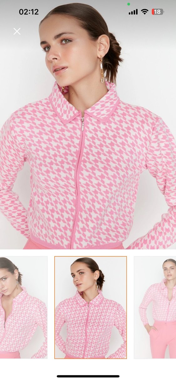 Pembe Fermuarlı Kız Sweatshirt - Görsel 2